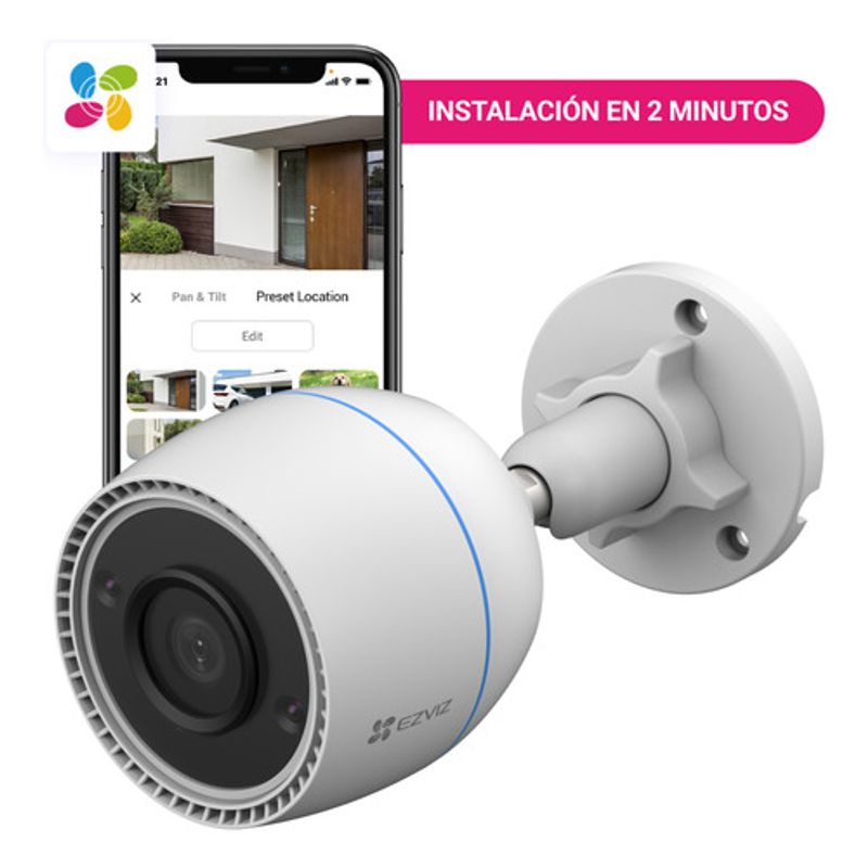 EZVIZ - Camara Seguridad Fija Exterior Wifi H3c 2mp Con Ia Ezviz Blanco