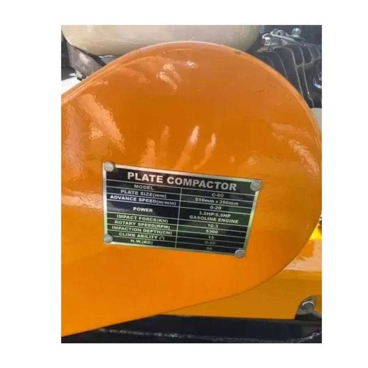 GENERICO - Placa Compactadora A Gasolina 6.5 Hp - 15kn - 60kg