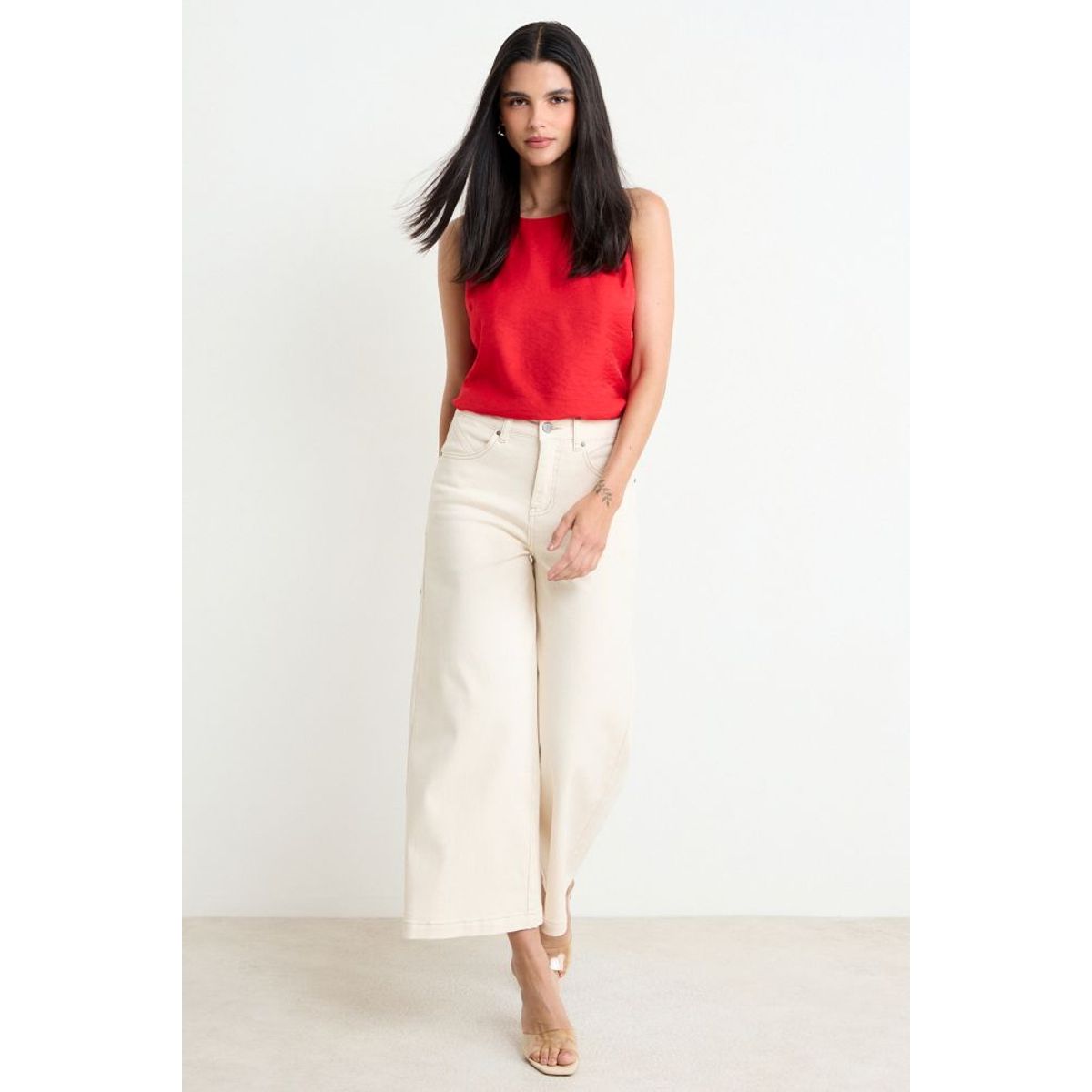 ASH - Wide Crop Jeans Mujer Crudo Ash