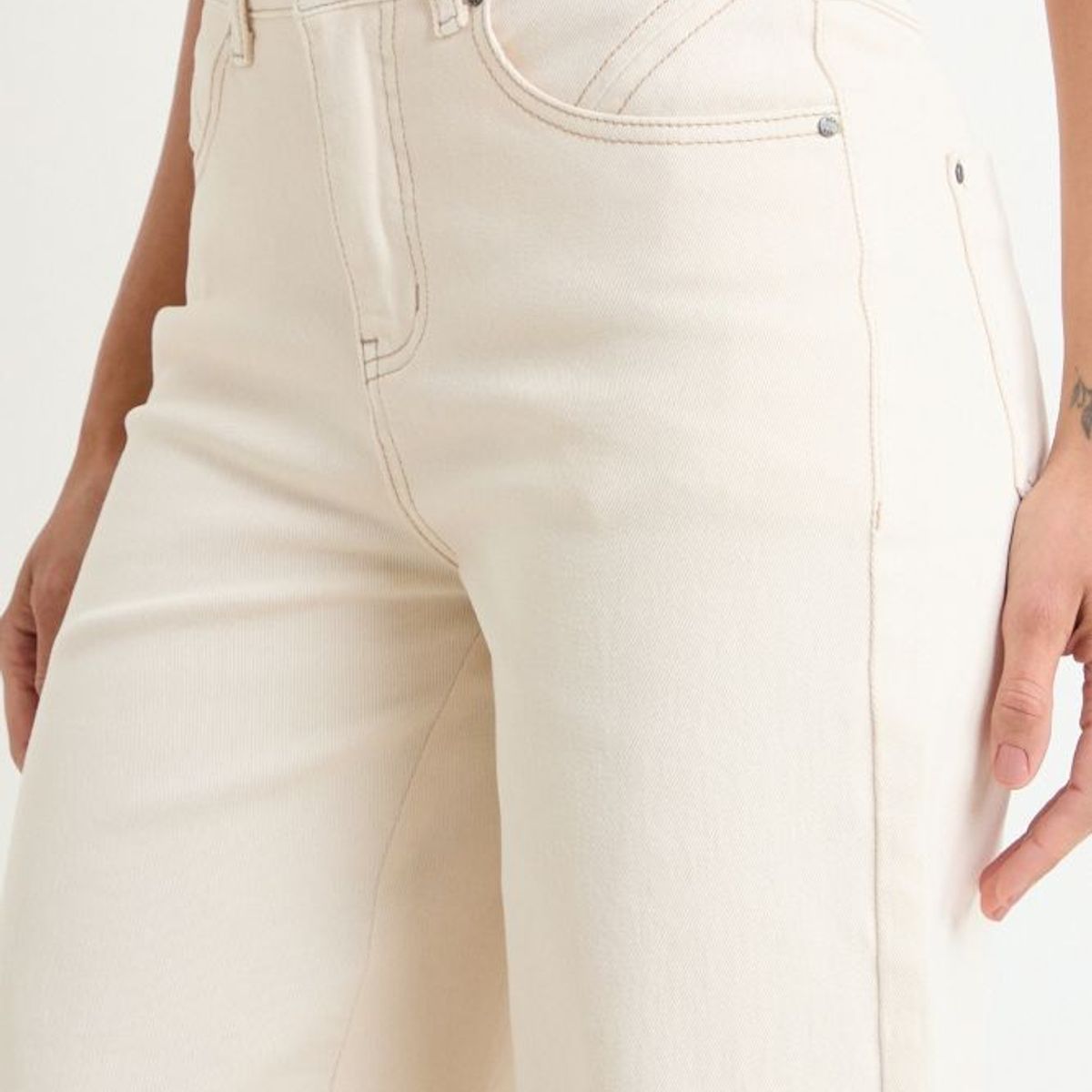 ASH - Wide Crop Jeans Mujer Crudo Ash