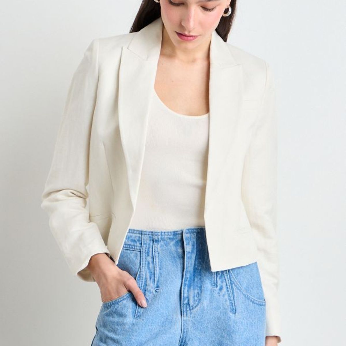 IO - Blazer Liso Mujer Crudo Io