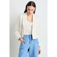 IO - Blazer Liso Mujer Crudo
