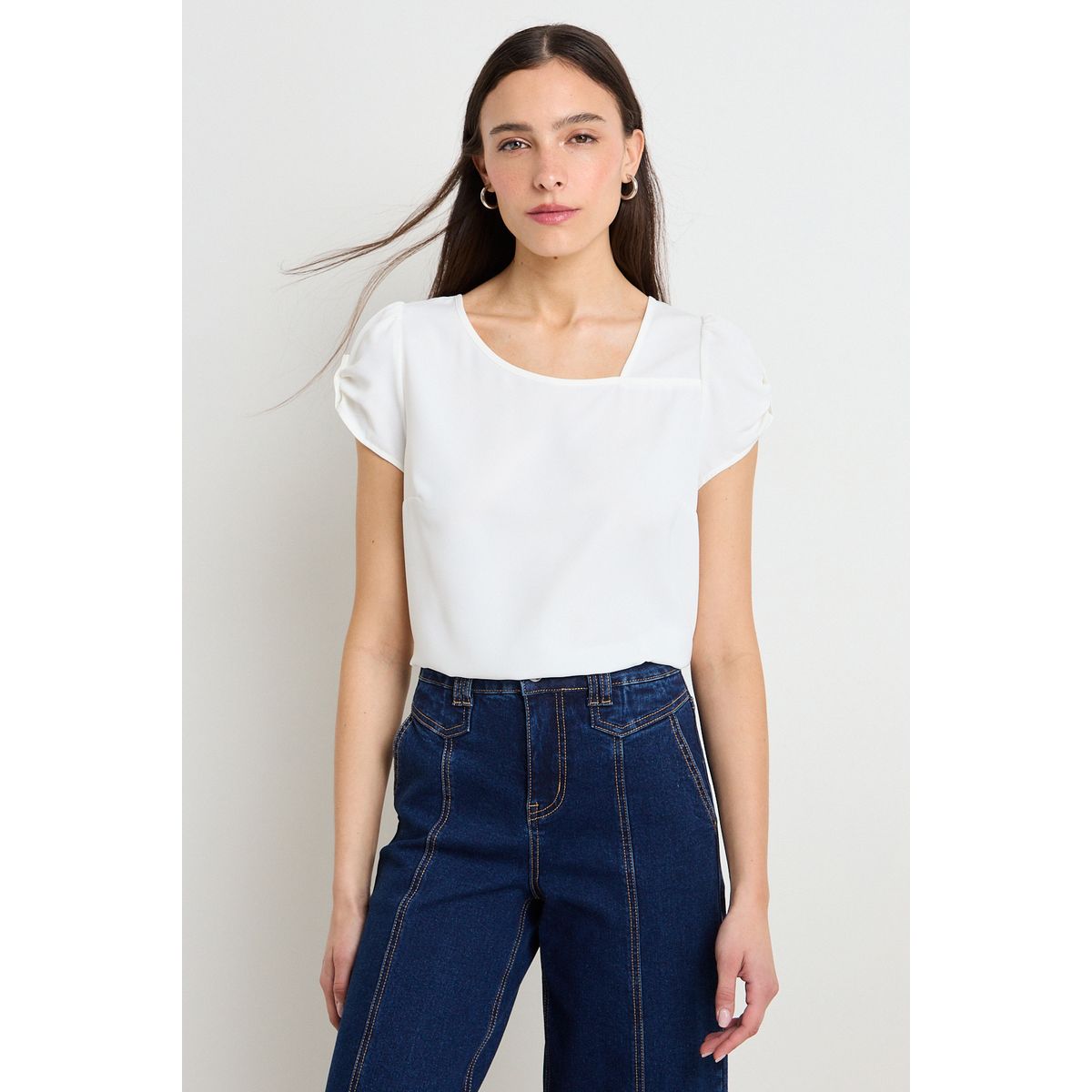 IO - Blusa Lisa Mujer Crudo Io