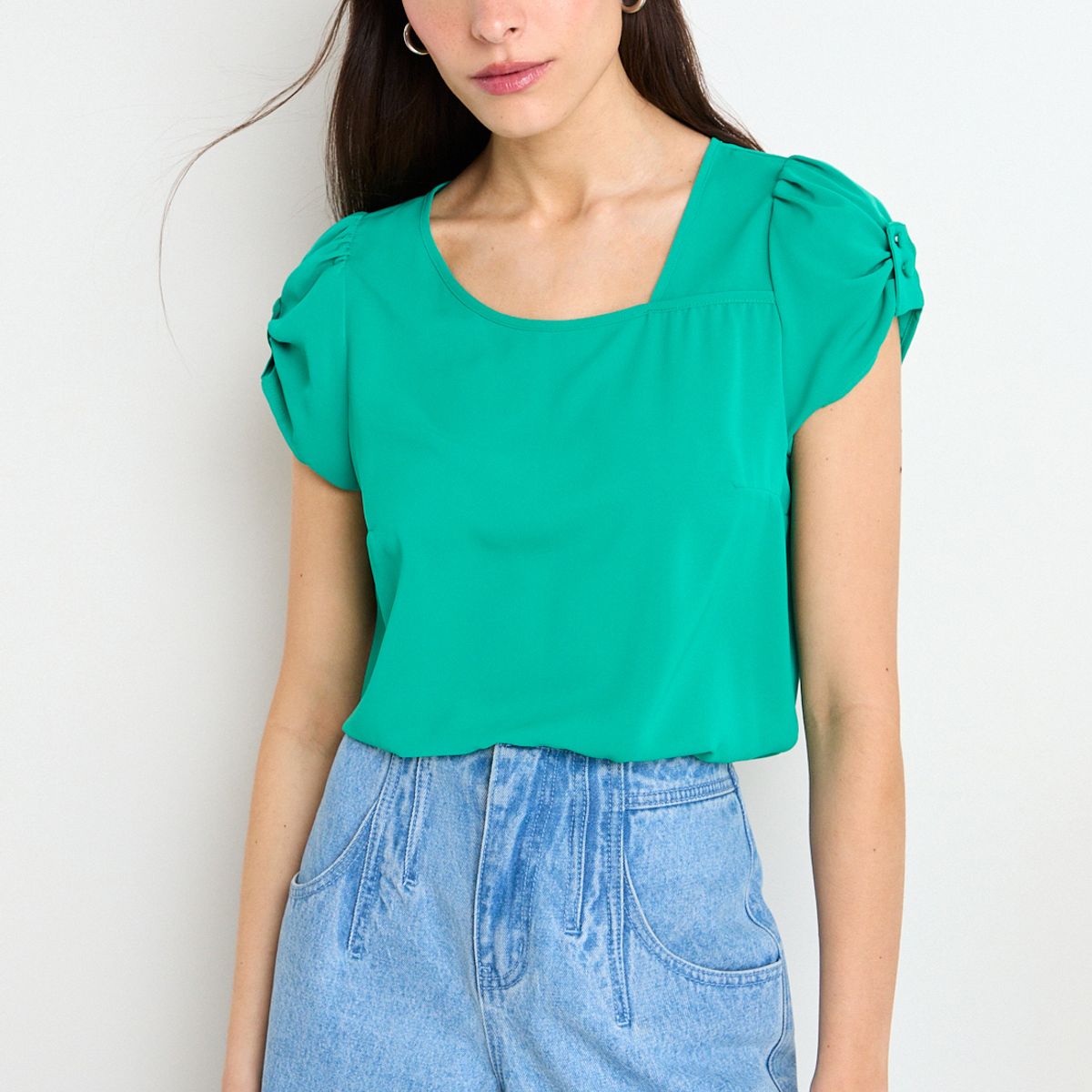 IO - Blusa Lisa Mujer Verde Oliva Io