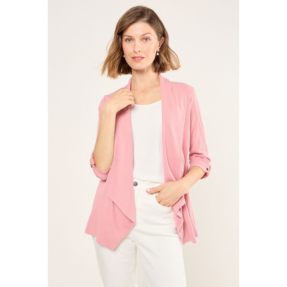 MA GRIFFE - Tapado Abierto Mujer Rosa Magriffe