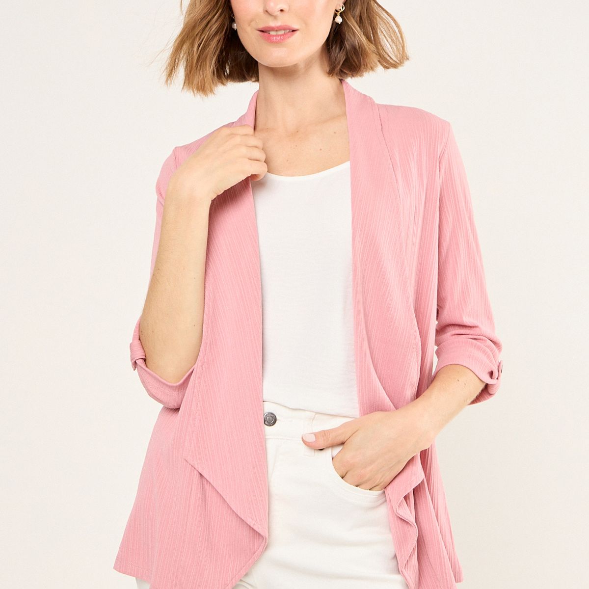 MA GRIFFE - Tapado Abierto Mujer Rosa Magriffe