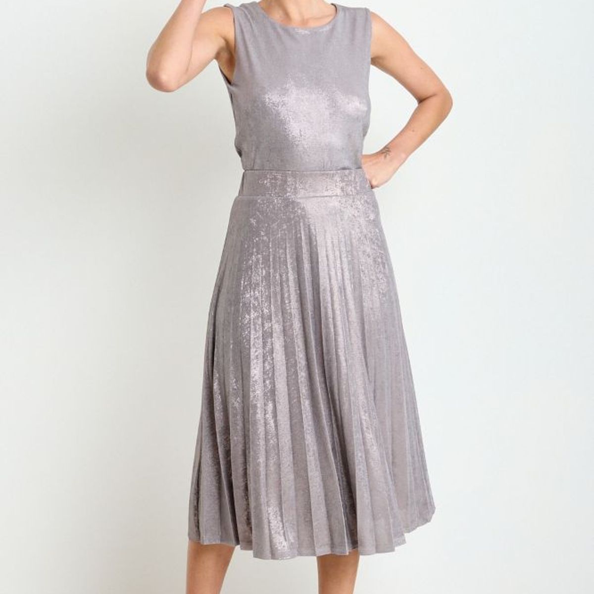 ASH - Falda Plisada Mujer Gris Ash