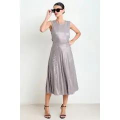 ASH - Falda Plisada Mujer Gris