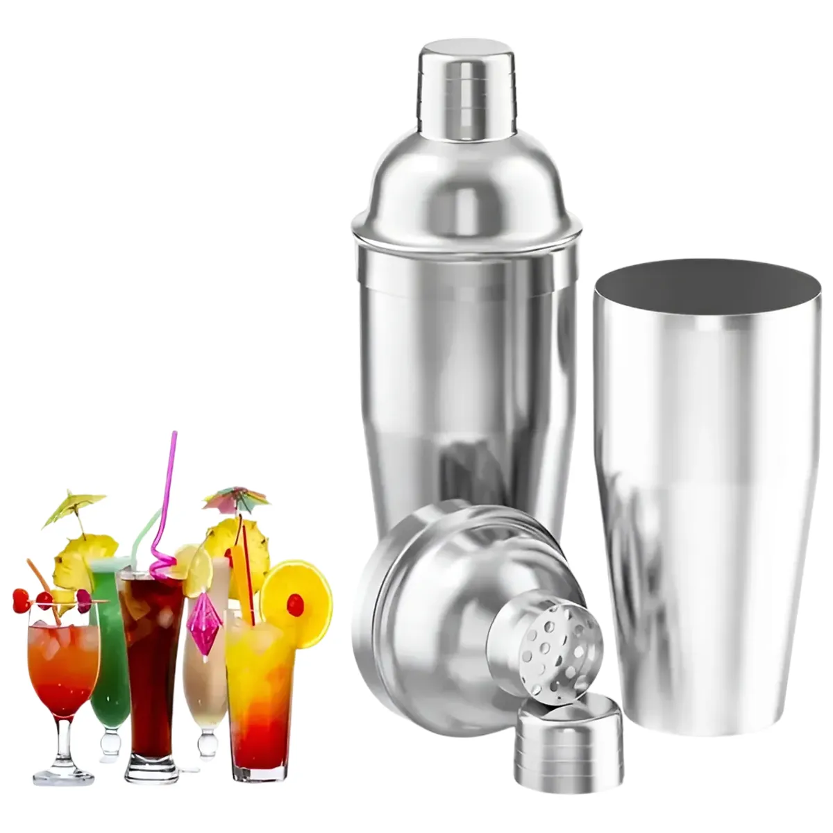 GENERICO - Coctelera Mezclador De Bebidas De Acero Inoxidable Plateado