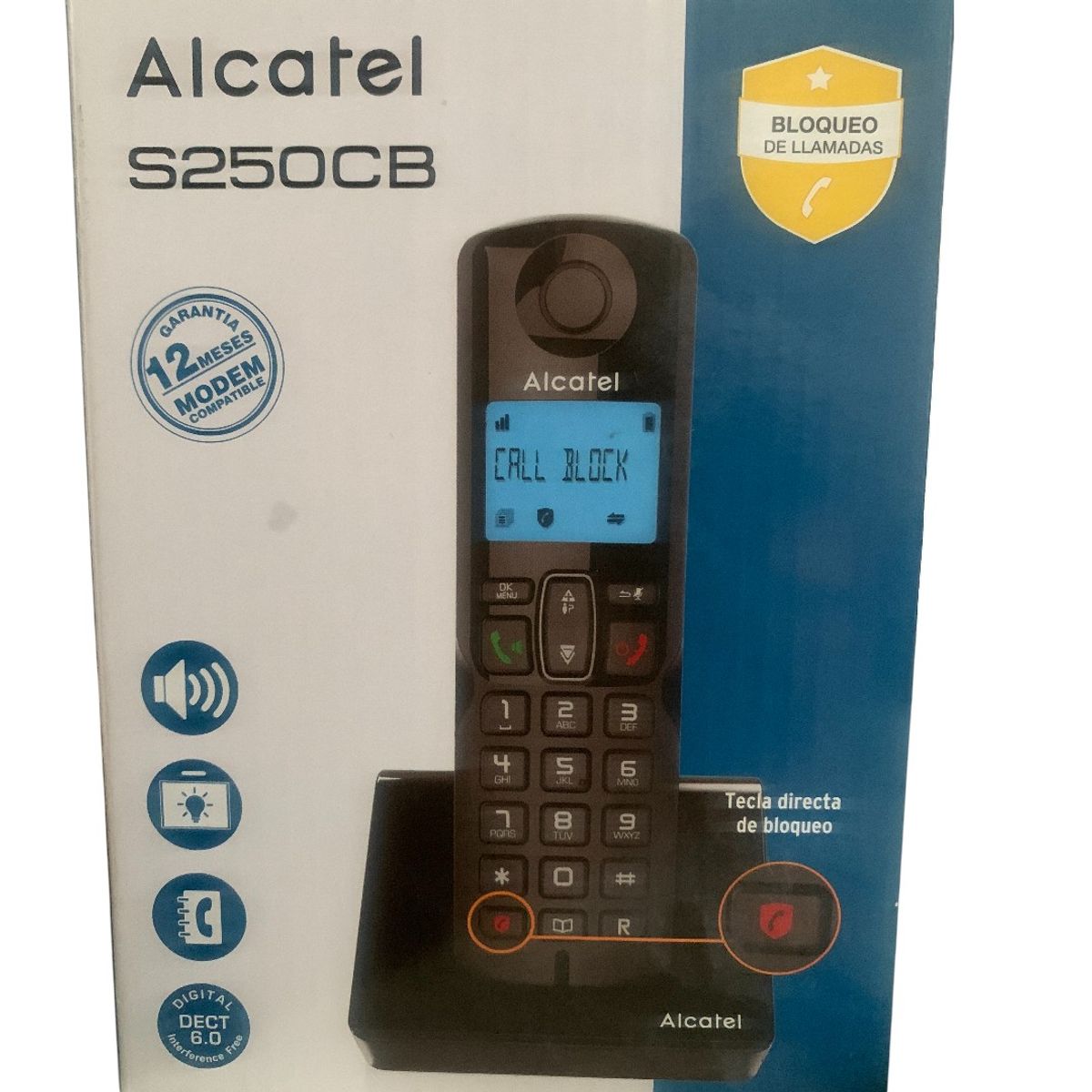 ALCATEL - Teléfono Inalambrico Alcatel S250cb Color Negro