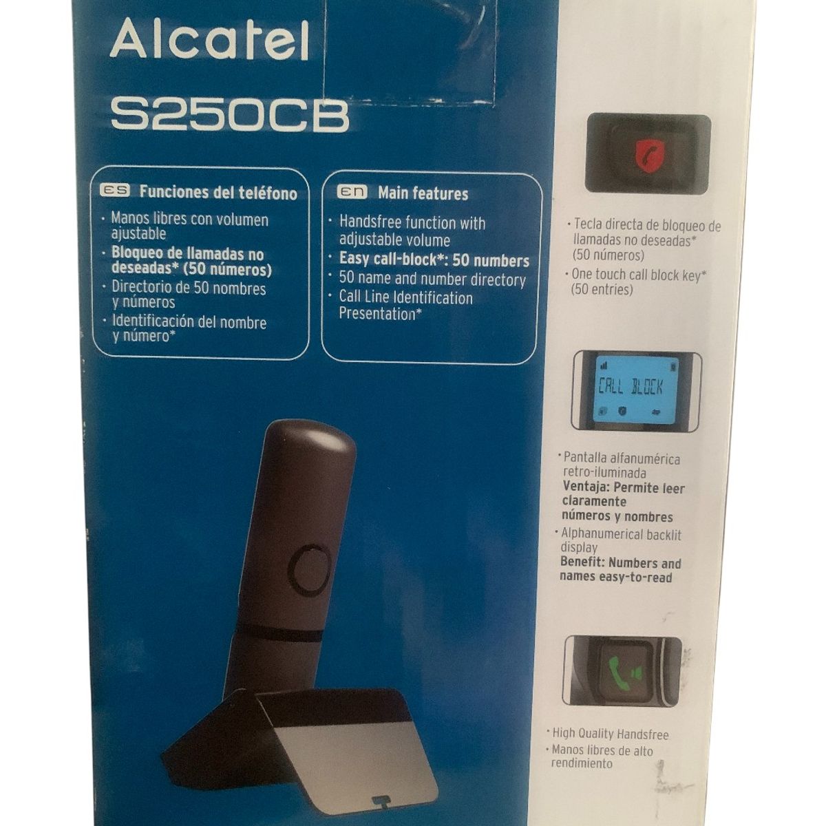 ALCATEL - Teléfono Inalambrico Alcatel S250cb Color Negro