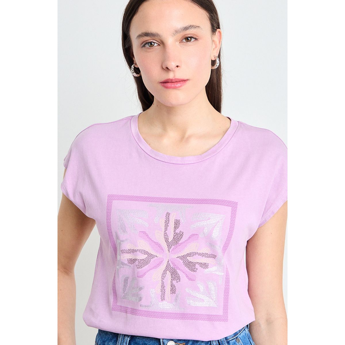 IO - Polera Estampada Mujer Rosa Io