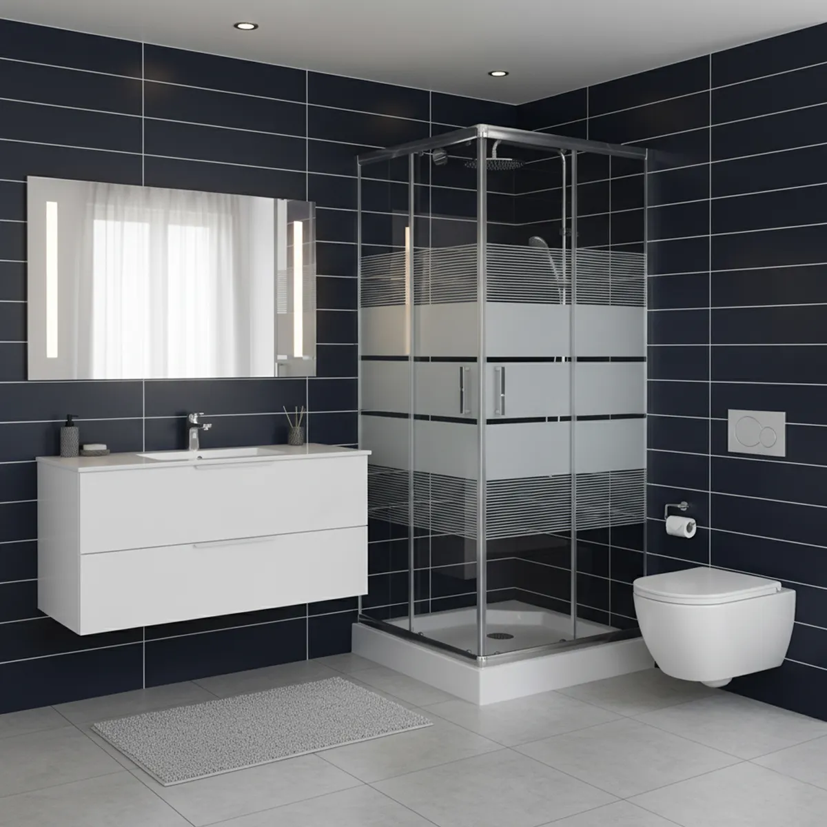 JOYTEK - Shower Recto Style Blanco 70x70x198cm Incluye Receptáculo