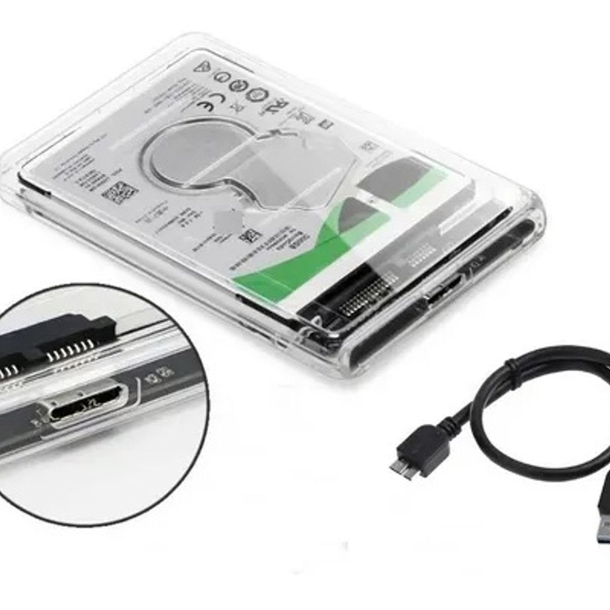 GENERICO - Carcasa externa 2.5″ USB 3.0 + compatible con HDD/SSD SATA 2.5”