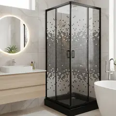 JOYTEK - Shower Recto Mosaic Negro 70x70x199cm Incluye Receptáculo