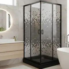 JOYTEK - Shower Recto Mosaic Negro 90x90x199cm Incluye Receptáculo