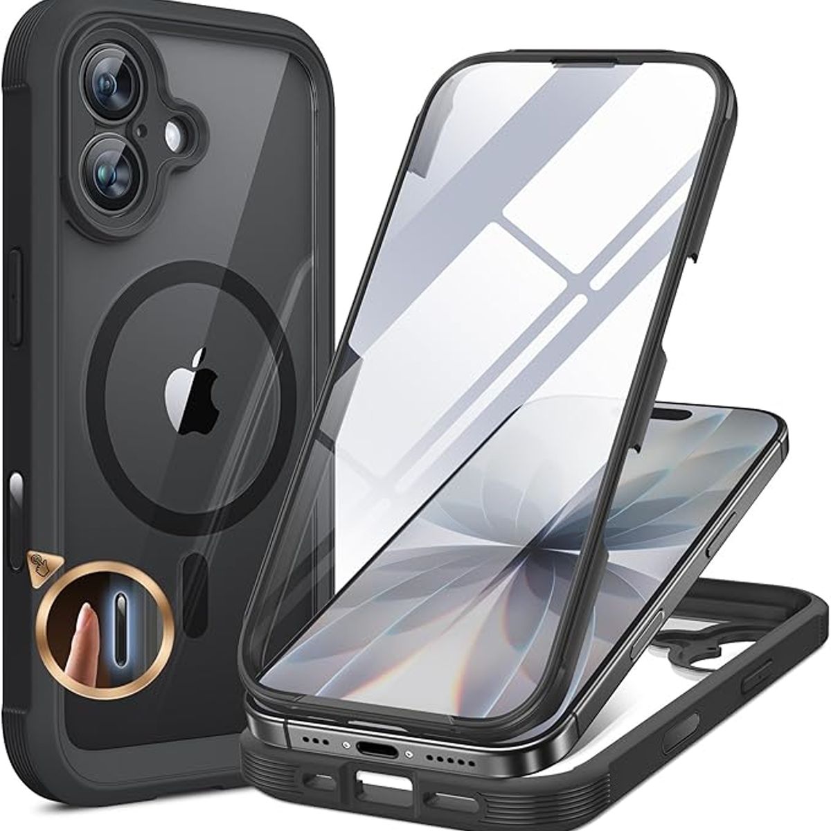 GENERICO - Carcasa 360° Para Iphone 17 Antigolpes Negro