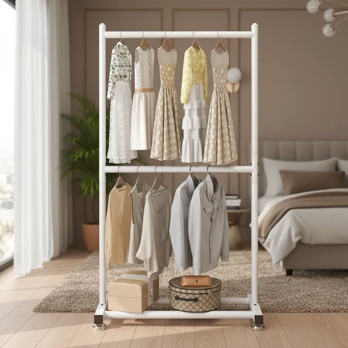 GENERICO - PERCHERO BLANCO ORGANIZADOR DE ROPA 180X80X40 MP