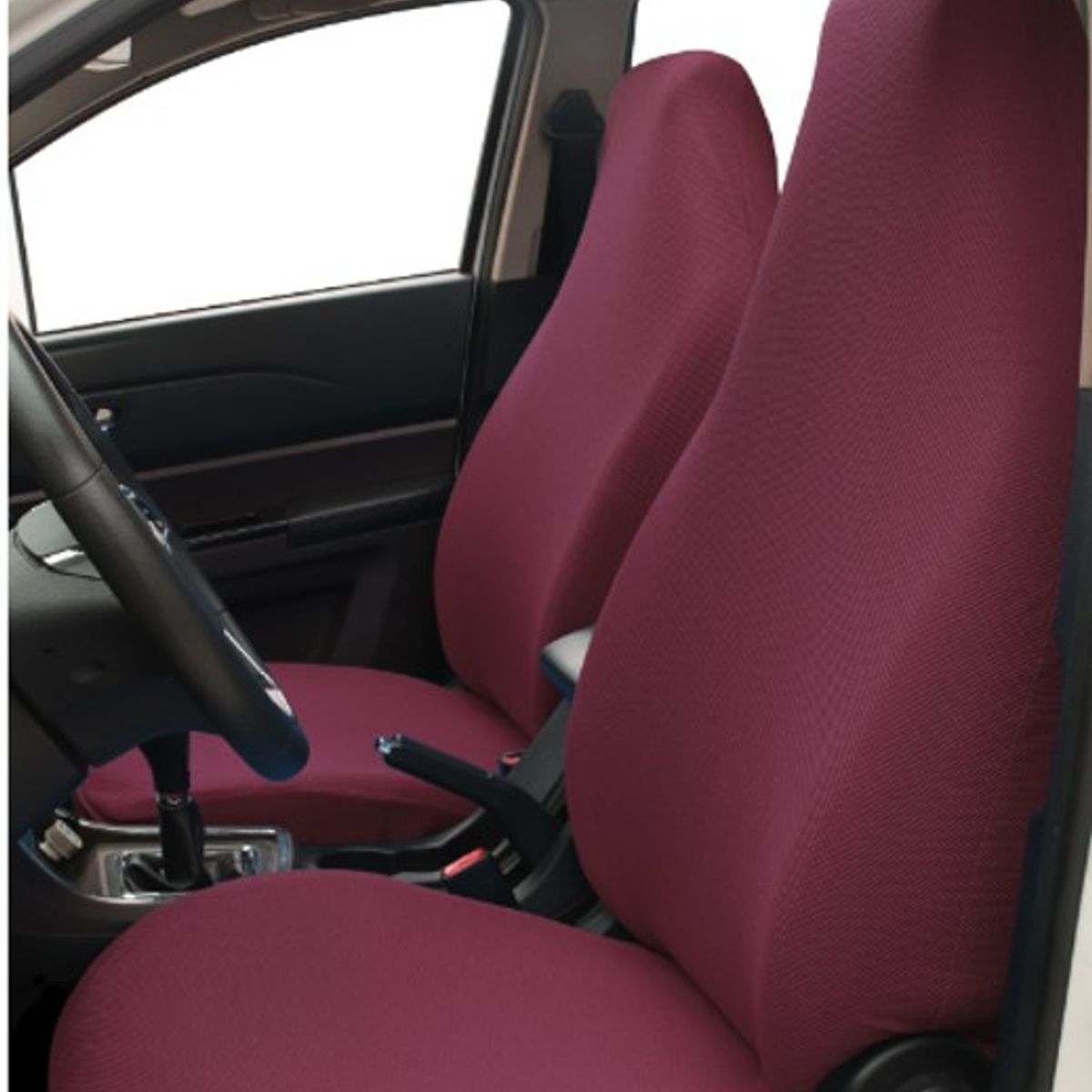 GENERICO - FUNDA PARA ASIENTO DE AUTO TELA CUADRILLE TAMAÑO UNIVERSAL UNICOLOR BURDEO DN