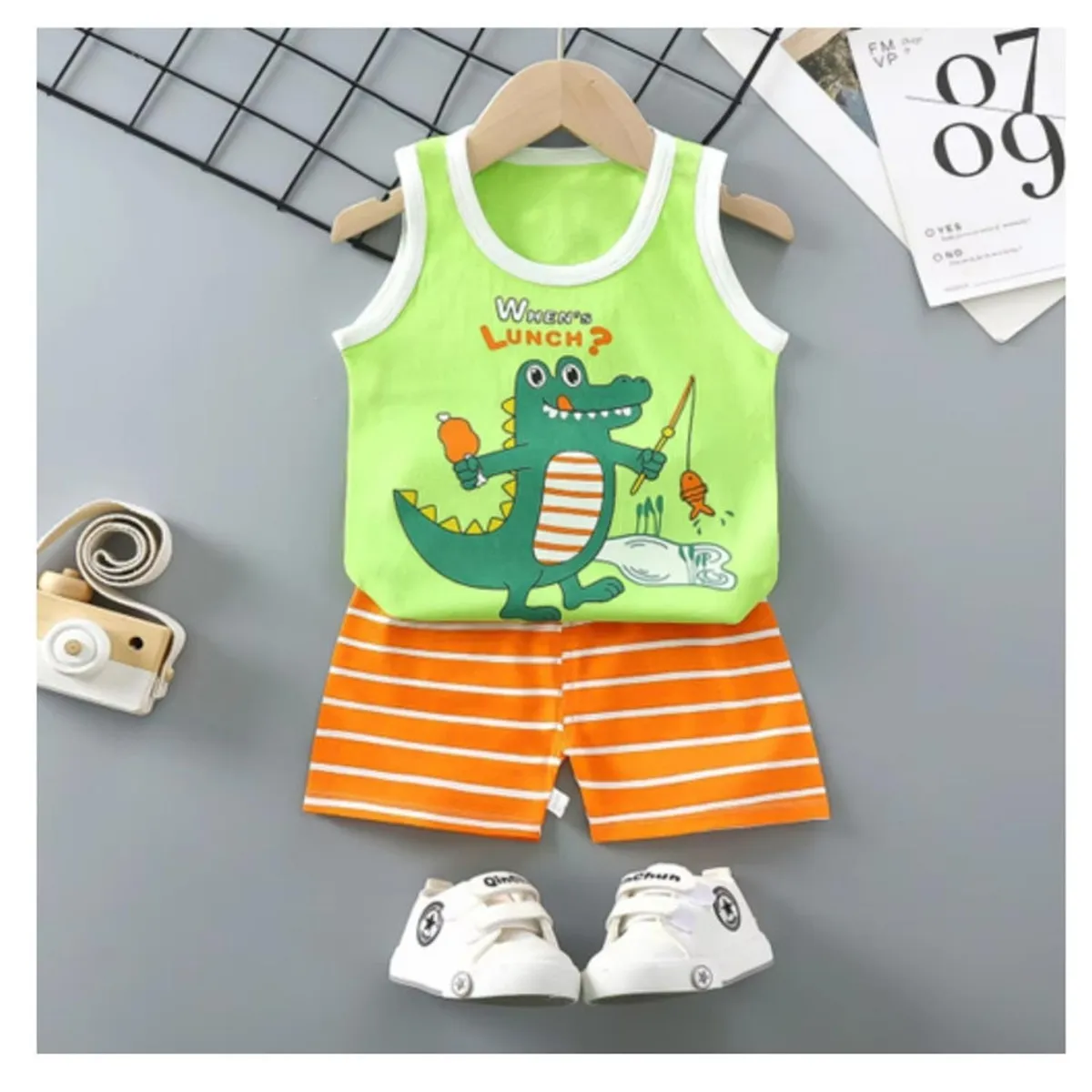 KIVARA - Polera Short Niño Conjunto Algodon Verano Yakare