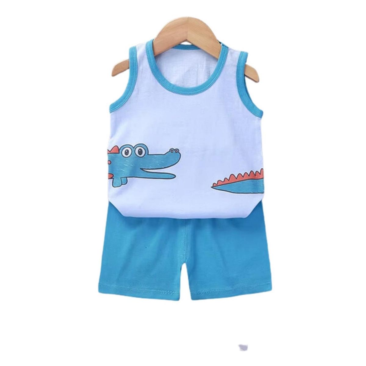 KIVARA - Polera Short Niño Conjunto Algodon Verano Cocodrilo