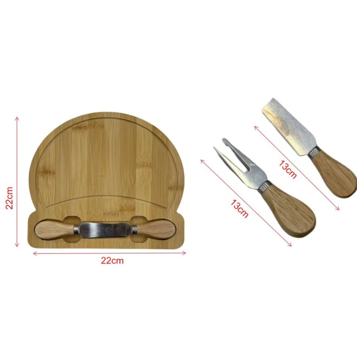 GENERICO - Tabla para Quesos Picoteo con Accesorios de Madera