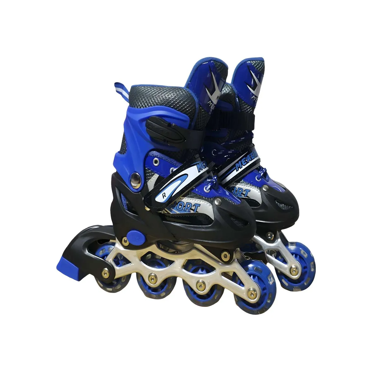 GENERICO - PATIN LINEAL CON LUCES Y KIT TALLA S 31-34 AZUL OSCURO