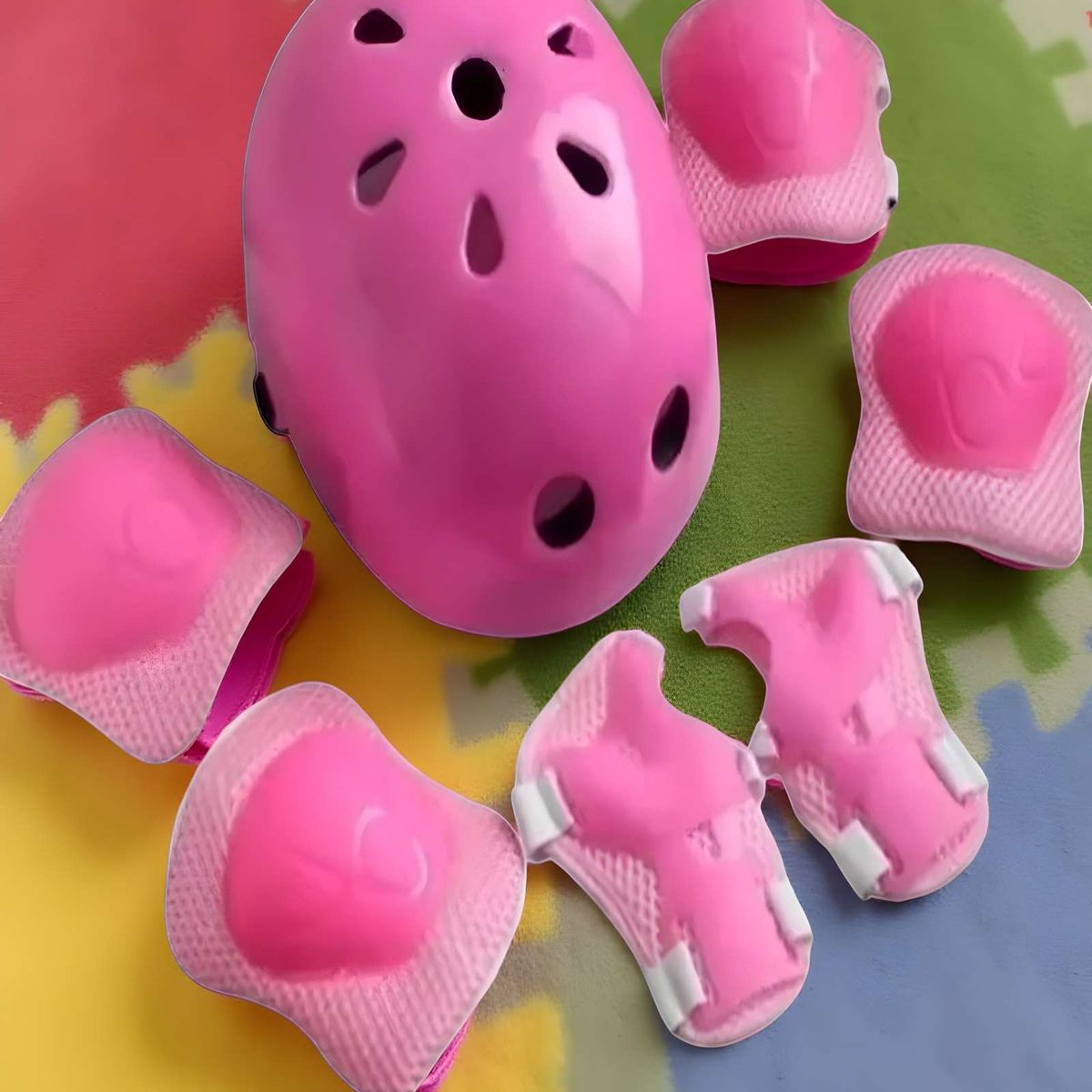 GENERICO - KIT DE PROTECCIÓN INFANTIL PARA PATINES ROSADO