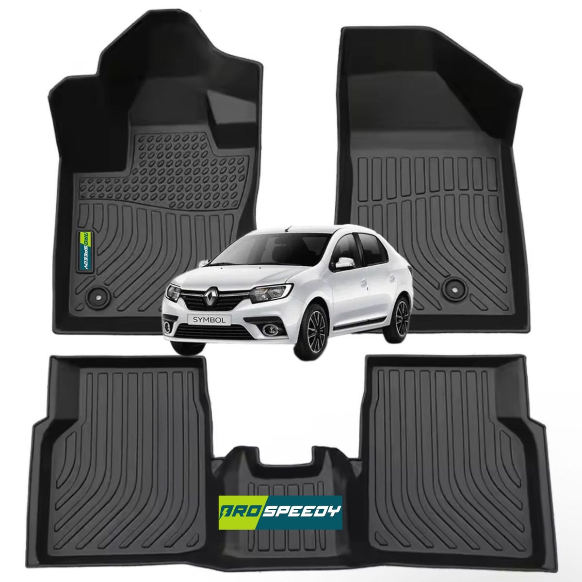 GENERICO - PISOS CALCE PERFECTO PROSPEEDY RENAULT SYMBOL 2014+ 3PIEZAS