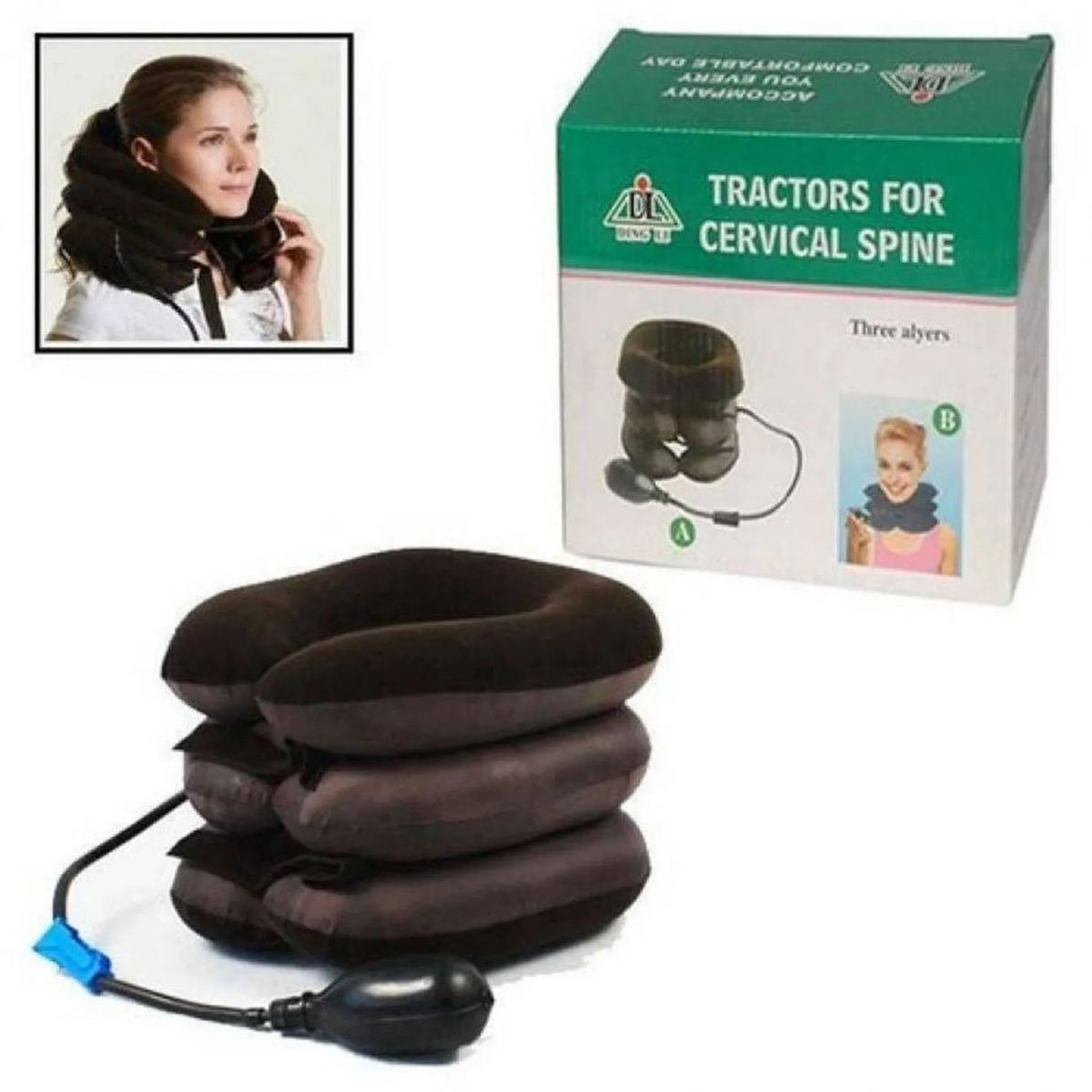 GENERICO - Cojín Cervical Inflable de Alivio del Dolor de Cuello y Hombros