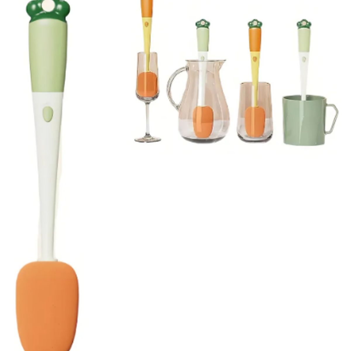 GENERICO - Cepillo Limpia Vasos Botellas 3 en 1 - Bicolor - Unidad - 1