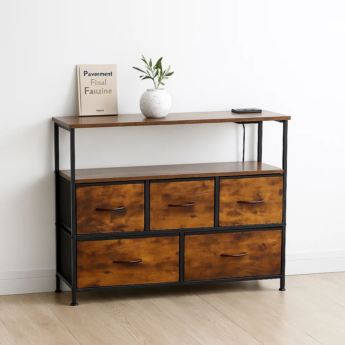 KLIK - Mueble Organizador Metalik Estilo Industrial - Rústico