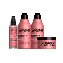 GROOVE PROFESIONAL - Kit de Crecimiento Cresce Forte Pequeño + Óleo Reparador de Puntas Groove Professional