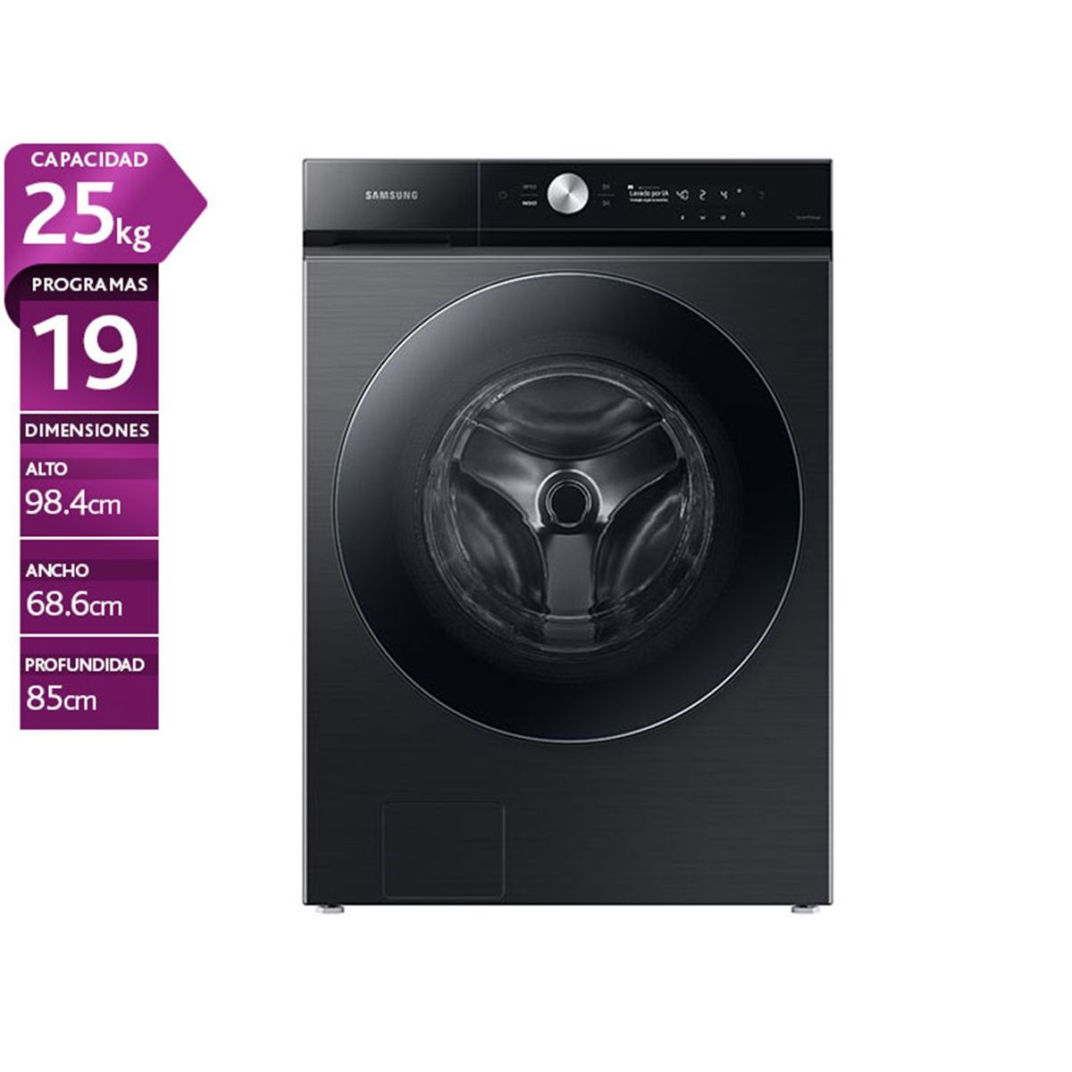 SAMSUNG - Lavadora Carga Frontal 25 kg AI Digital Inverter WF25B9600KV