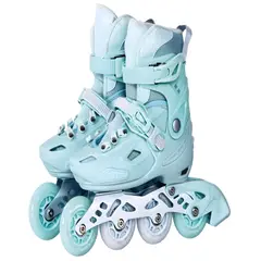 GENERICO - PATIN LINEAL CON LUCES MAS KIT TALLA M 33-35 CELESTE