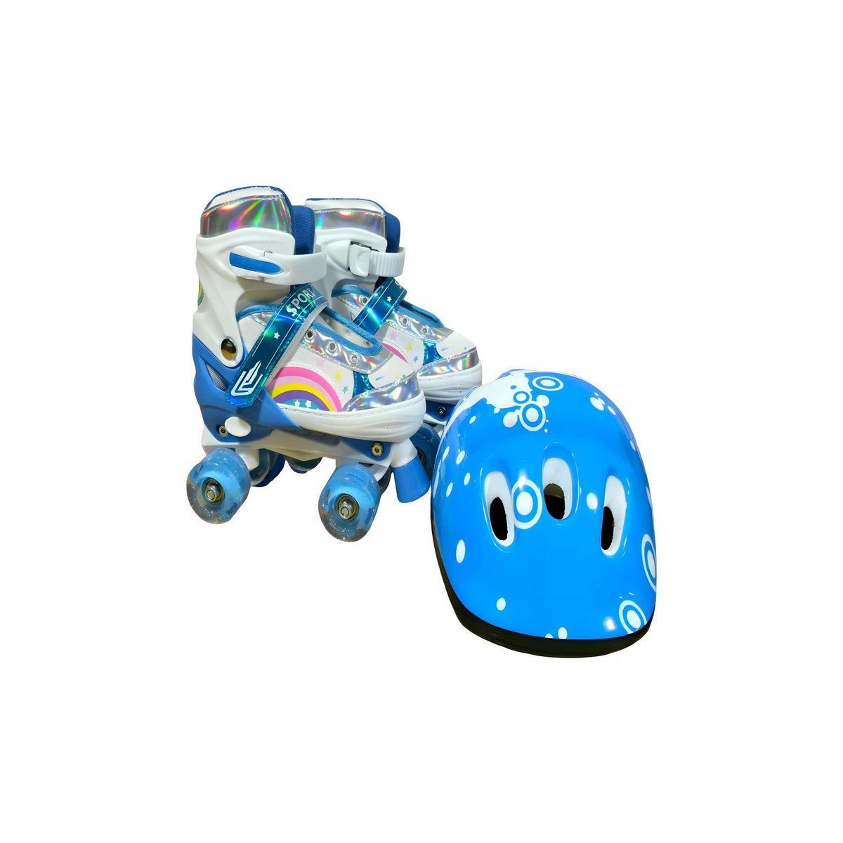 GENERICO - PATIN 4 RUEDAS CON LUCES MAS KIT TALLA M 35-38 MUILTICOLOR1