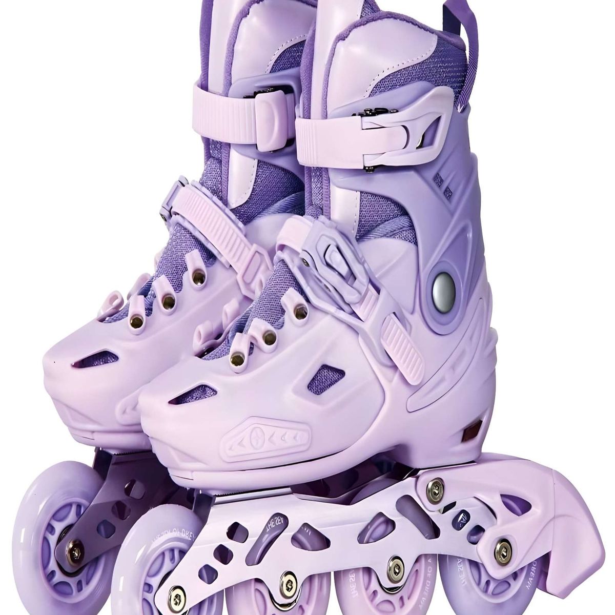 GENERICO - PATIN LINEAL CON LUCES MAS KIT COMPLETO TALLA M 33-35 LILA1