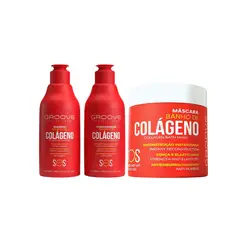 GROOVE PROFESIONAL - Set Shampoo + Acondicionador + Máscara Baño de Colágeno Groove Professional