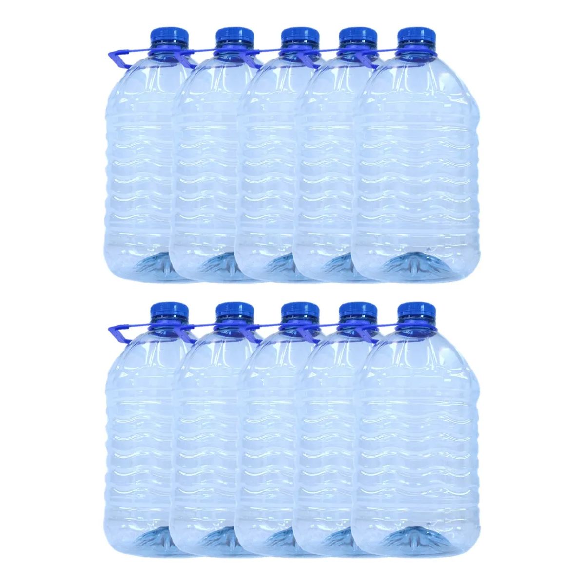GENERICO - Bidón Pet Desechable De 10 Litros Con Tapa Y Manilla 10 Un