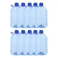 GENERICO - Bidón Pet Desechable De 10 Litros Con Tapa Y Manilla 10 Un