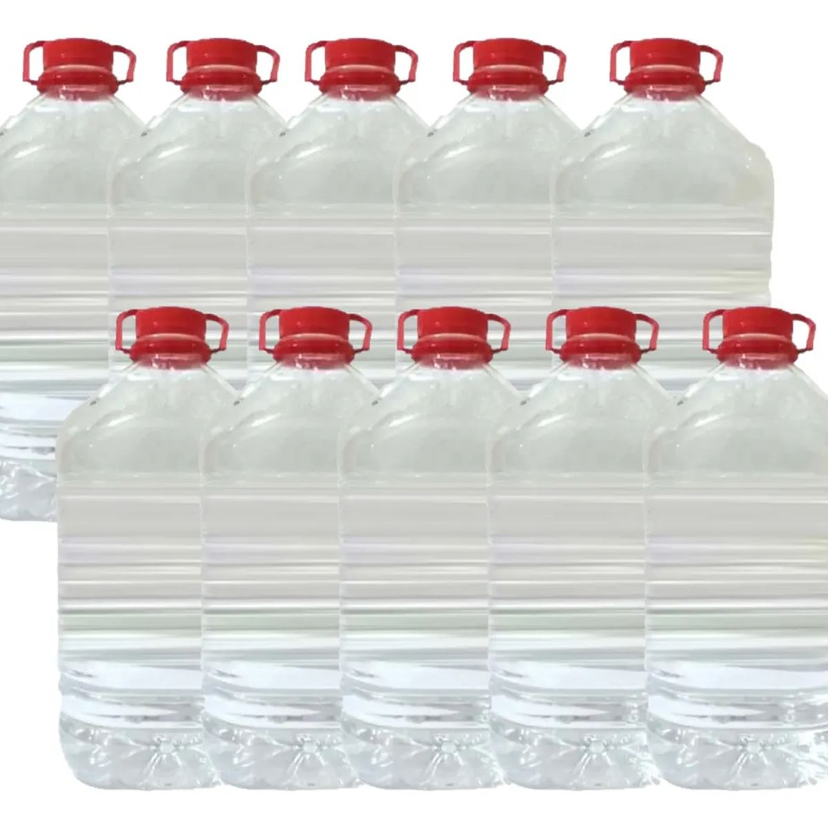 GENERICO - Bidón Pet Desechable De 5 Litros Con Tapa Y Manilla 10 Un