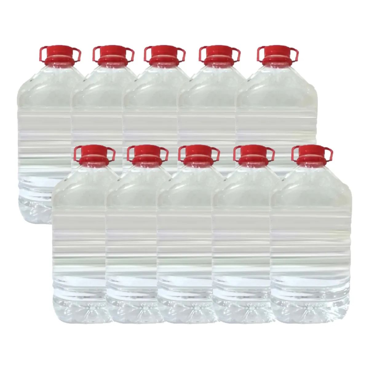 GENERICO - Bidón Pet Desechable De 5 Litros Con Tapa Y Manilla 10 Un