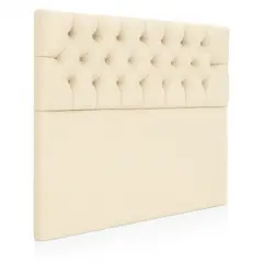 GENERICO - Respaldo De Cama 2 Plazas Crudo Capitone En Lino