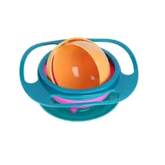 GENERICO - Plato Tazon Antivuelco Para Comidas De Bebes Azul Infantil