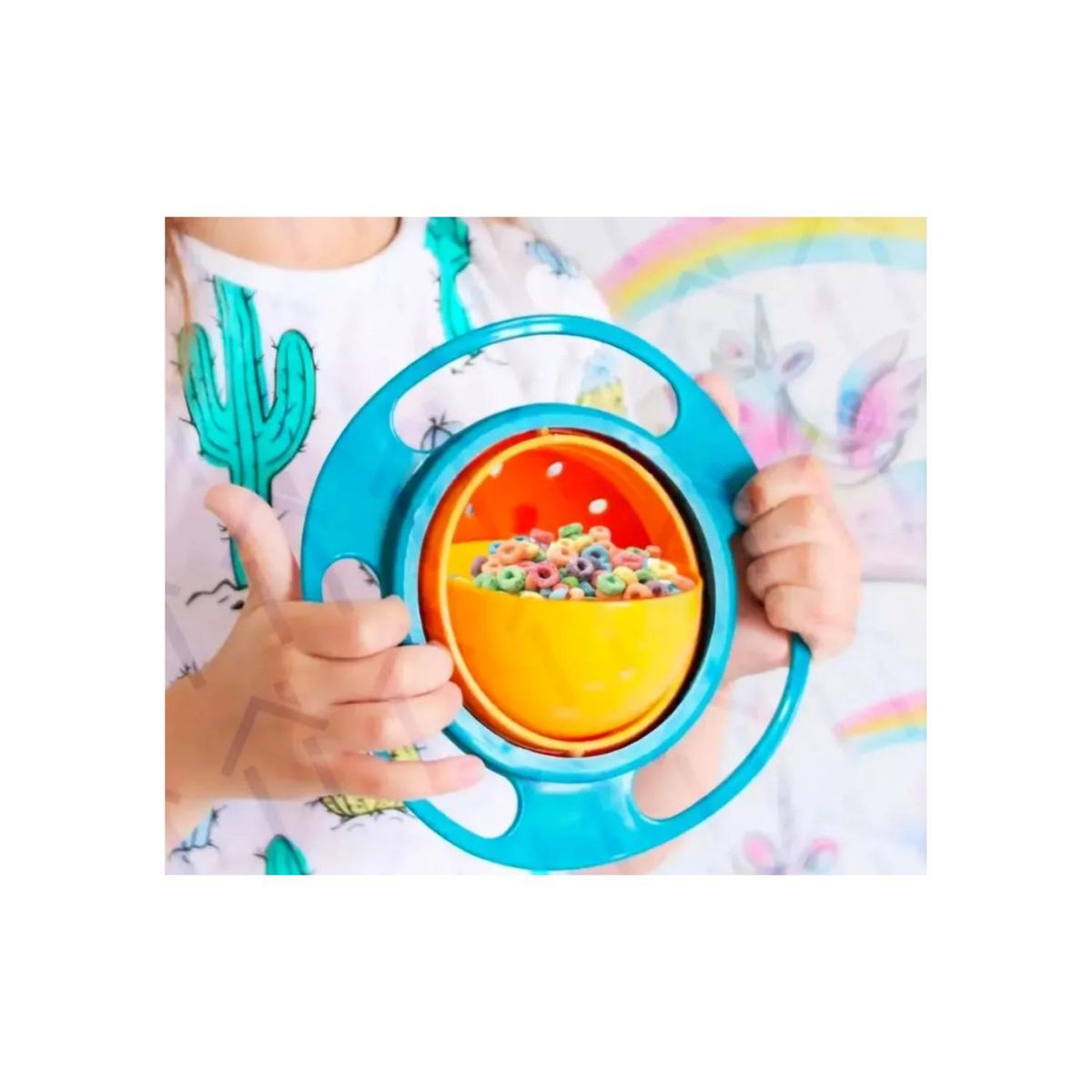 GENERICO - Plato Tazon Antivuelco Para Comidas De Bebes Azul Infantil