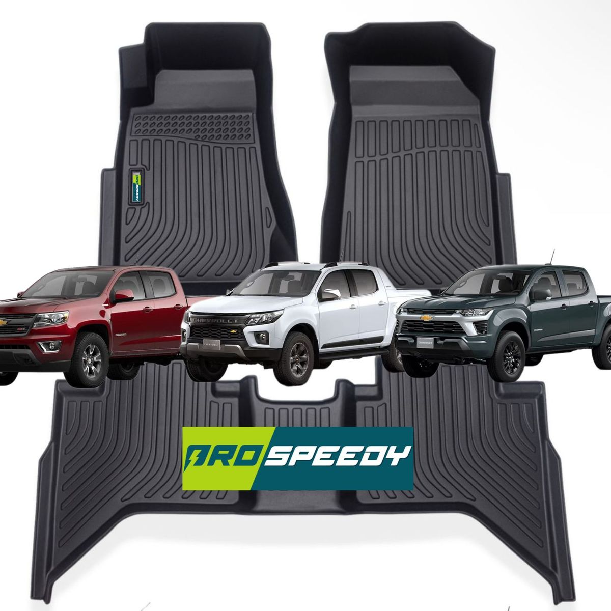GENERICO - PISOS CALCE PERFECTO PROSPEEDY CHEVROLET COLORADO 2015+ 3PIEZAS