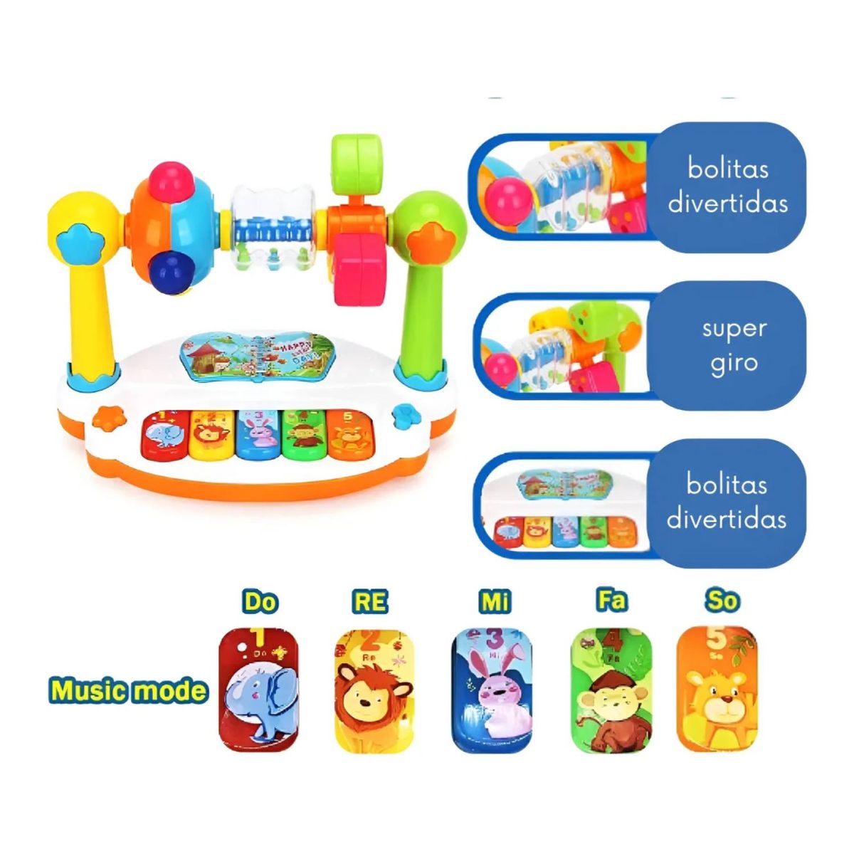 GENERICO - Juguete Piano Didactico Con Luces Y Sonidos Infantiles