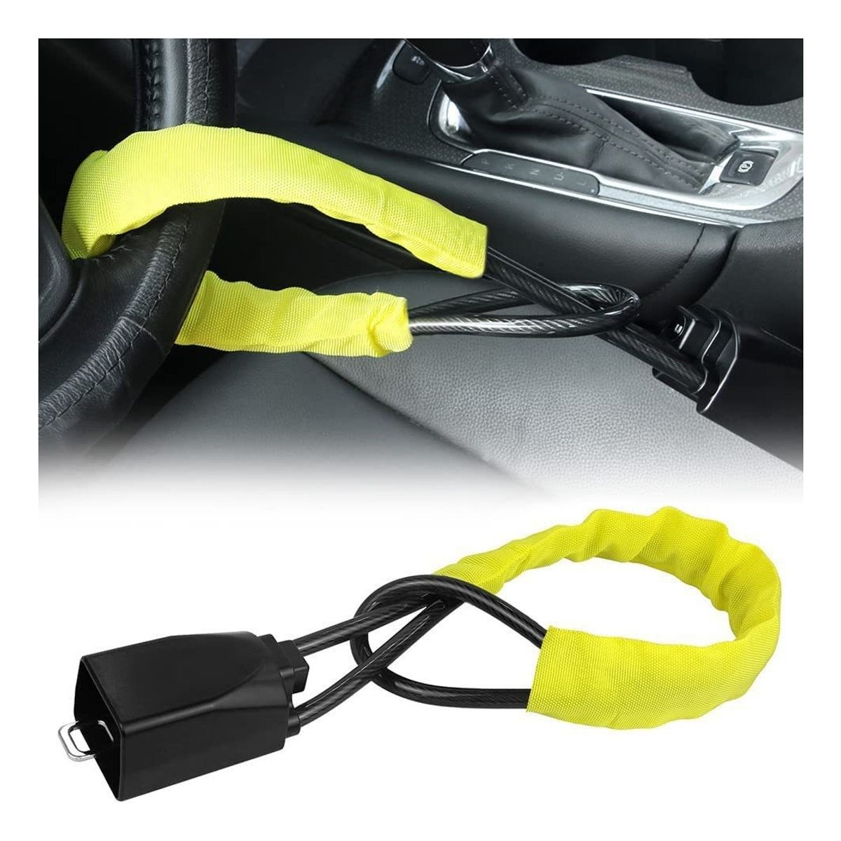 KINDA NICE - Traba Para Volante Auto Cinturón Universal Candado Antirrobo