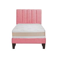 Cama plaza y media gris + Colchon 1.5 plazas Palo rosa