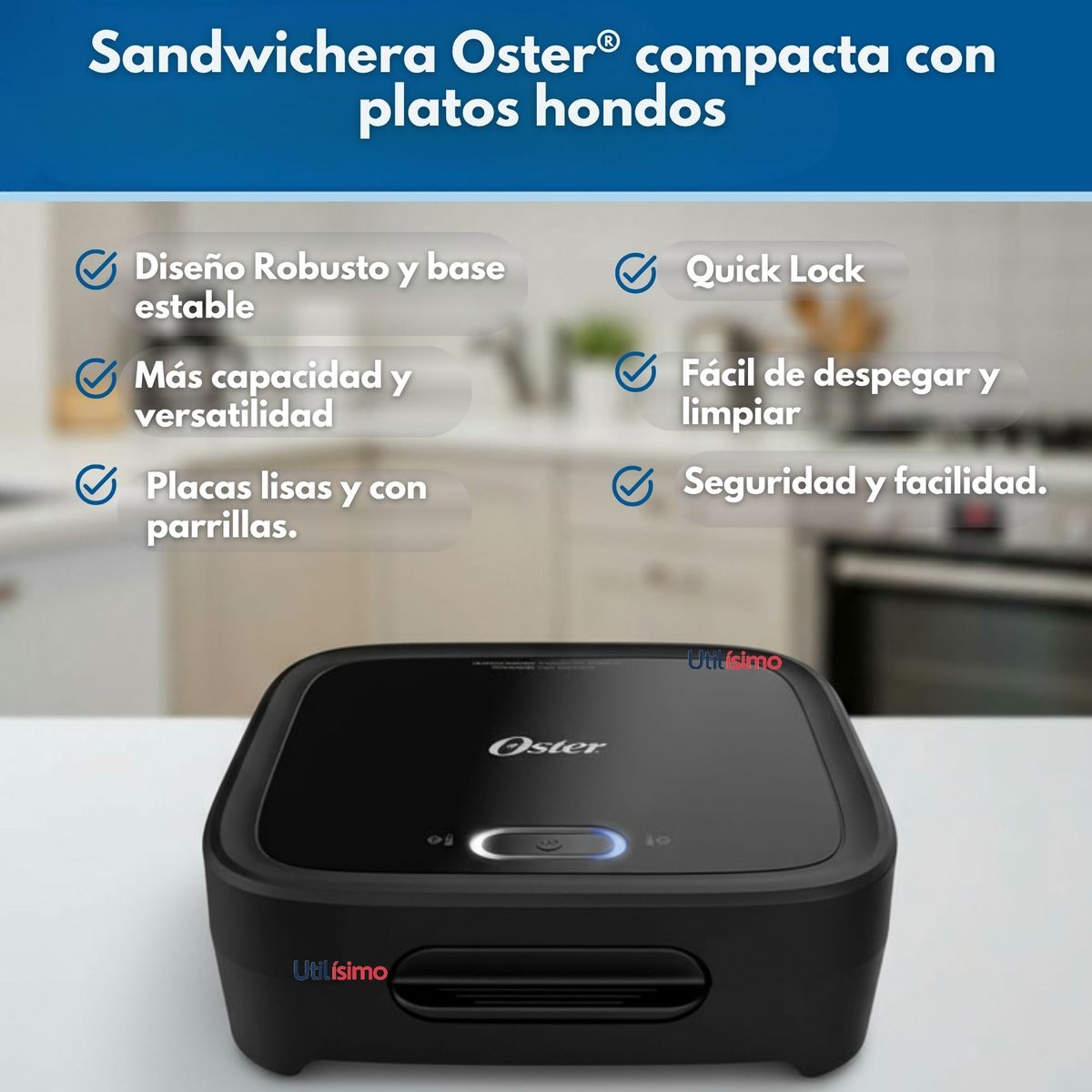 OSTER - Sandwichera Oster® compacta con platos hondos CKSTSM400